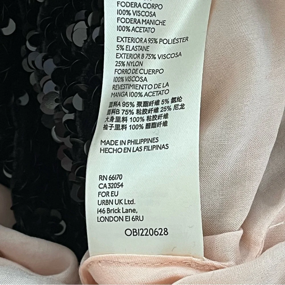 Maeve from Anthropologie Black Sequin Cropped Moto Jacket - Picture 10 of 12